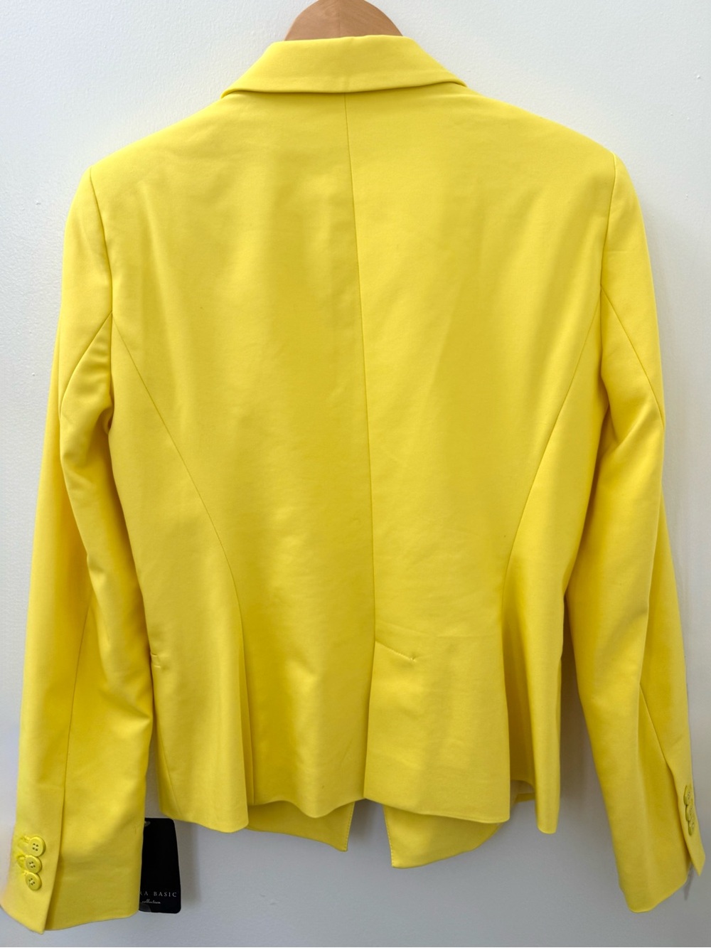 NEW! Zara Bright Yellow Single-Button Blazer NEW WITH TAGS! Sz Large - Picture 4 of 4